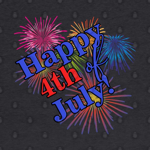 Happy 4th of July! Fireworks Graphic Design by AdrianaHolmesArt